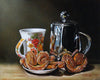 Original art for sale at UGallery.com | Tea and Cookies by Art Tatin | $400 | oil painting | 8' h x 10' w | thumbnail 1
