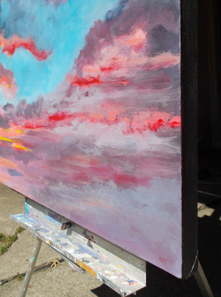 Red Sky at Night... by Benjamin Thomas |  Side View of Artwork 