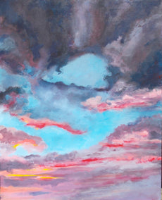 acrylic painting by Benjamin Thomas titled Red Sky at Night...