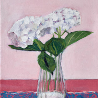 Two White Flowers by Carey Parks |   Closeup View of Artwork 