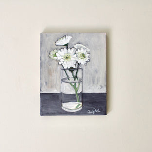 White Flowers in Grays by Carey Parks |  Context View of Artwork 