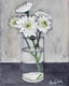 Original art for sale at UGallery.com | White Flowers in Grays by Carey Parks | $600 | acrylic painting | 14' h x 11' w | thumbnail 1