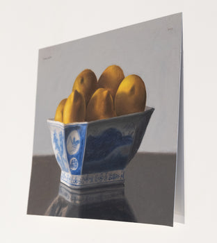 Lemons in a Chinese Porcelain by Daniel Caro |  Side View of Artwork 