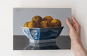 Original art for sale at UGallery.com | Lemons in a Chinese Porcelain by Daniel Caro | $375 | oil painting | 7.6' h x 10.6' w | thumbnail 3