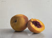 Original art for sale at UGallery.com | Peach and a Half by Daniel Caro | $825 | oil painting | 7.2' h x 9.6' w | thumbnail 1