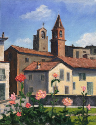 A Corner in Cortona; Coral Roses by Elizabeth Garat |  Artwork Main Image 