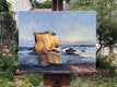 Original art for sale at UGallery.com | Rock at El Matador Beach; Malibu by Elizabeth Garat | $1,800 | oil painting | 22' h x 28' w | thumbnail 3