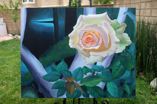 Rose & Thorns No.1 by Guigen Zha |  Side View of Artwork 
