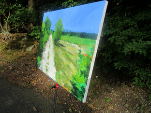 Path in Field, Provence by Janet Dyer |  Side View of Artwork 