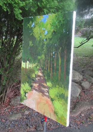 Tree-Lined Path by Janet Dyer |  Side View of Artwork 