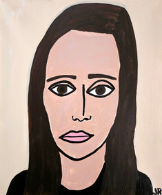 acrylic painting by Jessica JH Roller titled Artist Self-Portrait