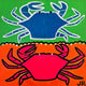 Original art for sale at UGallery.com | Florida Crabs by Jessica JH Roller | $350 | acrylic painting | 12' h x 12' w | thumbnail 1