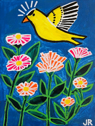 Goldfinch Zinnias by Jessica JH Roller |  Artwork Main Image 