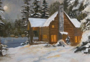 End of a Snowy Day by Joanie Ford |   Closeup View of Artwork 