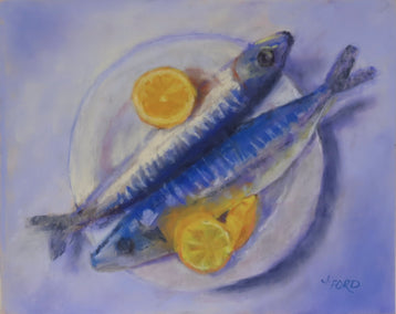 pastel artwork by Joanie Ford titled Catch of the Day