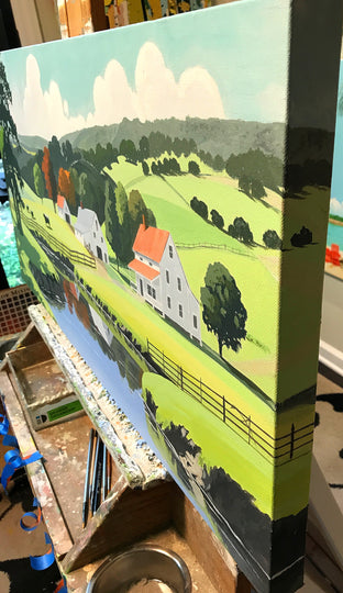 Farm at Corner Creek by John Jaster |  Side View of Artwork 