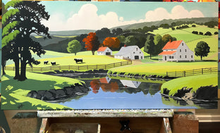 Farm at Corner Creek by John Jaster |  Context View of Artwork 