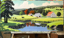 Original art for sale at UGallery.com | Farm at Corner Creek by John Jaster | $1,200 | acrylic painting | 18' h x 36' w | thumbnail 3