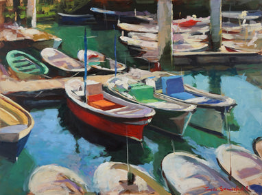 oil painting by Jonelle Summerfield titled San Sebastian Marina II