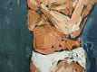 Original art for sale at UGallery.com | White Jockey by Judy Mackey | $350 | oil painting | 10' h x 8' w | thumbnail 4