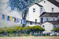 Original art for sale at UGallery.com | Morning Laundry by Judy Mudd | $875 | watercolor painting | 11.5' h x 15' w | thumbnail 4