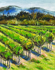 oil painting by Lisa Elley titled Napa Valley Greens