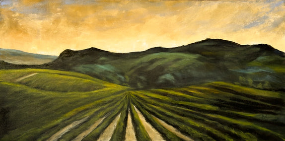 oil painting by Mandy Main titled Wine Country XI