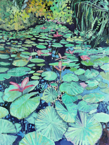 oil painting by Mary Pratt titled Water Lily Spa