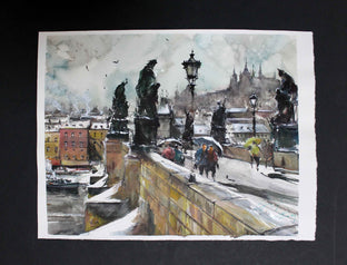 Winter on the Bridge by Maximilian Damico |  Context View of Artwork 