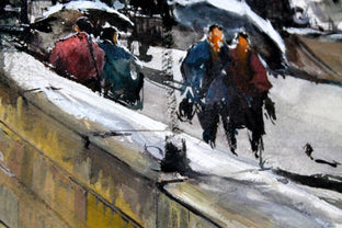 Winter on the Bridge by Maximilian Damico |   Closeup View of Artwork 