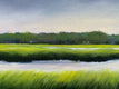 Original art for sale at UGallery.com | Horizon Marsh Clouds II by Nancy Hughes Miller | $2,800 | oil painting | 24' h x 48' w | thumbnail 4