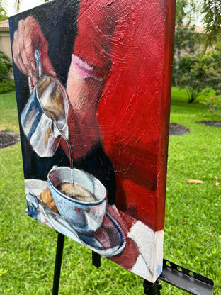 It’s Tea Time by Nava Lundy |  Side View of Artwork 