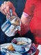 Original art for sale at UGallery.com | It’s Tea Time by Nava Lundy | $650 | acrylic painting | 18' h x 14' w | thumbnail 1
