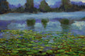 Original art for sale at UGallery.com | Morning Mist and Lilies by Onelio Marrero | $1,125 | oil painting | 18' h x 24' w | thumbnail 4
