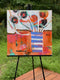 Original art for sale at UGallery.com | You're a Peach by Peg Belcastro | $900 | mixed media artwork | 24' h x 24' w | thumbnail 3