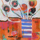 Original art for sale at UGallery.com | You're a Peach by Peg Belcastro | $900 | mixed media artwork | 24' h x 24' w | thumbnail 1