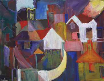 acrylic painting by Robert Hofherr titled English Settlement