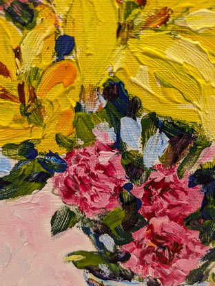 Bright Floral Still Life by Samuel Pretorius |   Closeup View of Artwork 