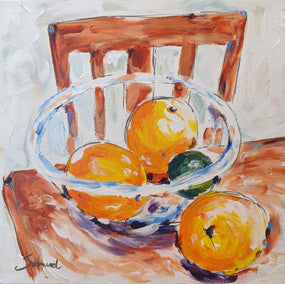 acrylic painting by Samuel Pretorius titled Citrus Still Life