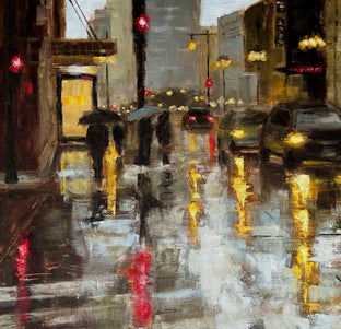 Wacker Drive in the Rain by Yangzi Xu |   Closeup View of Artwork 