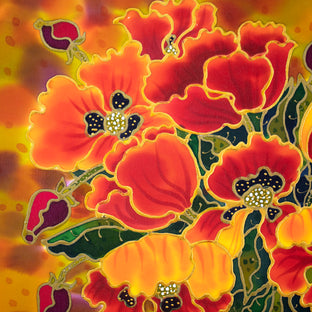 Red and Gold by Yelena Sidorova |   Closeup View of Artwork 