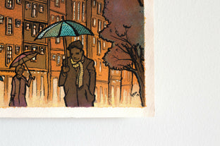 Amsterdam in the Rain by Hano Dercksen |   Closeup View of Artwork 