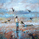 Original art for sale at UGallery.com | Flying with the Gulls by Kip Decker | $2,400 | acrylic painting | 30' h x 30' w | thumbnail 1
