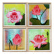 Original art for sale at UGallery.com | Four Lotus by Guigen Zha | $475 | mixed media artwork | 12' h x 12' w | thumbnail 1