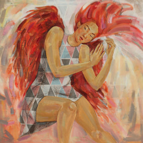 oil painting by Mika Burt titled Inside out /Red/