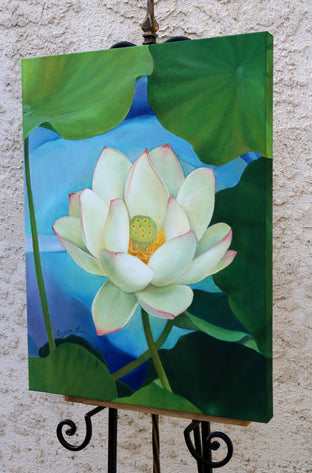 Blooming by Guigen Zha |  Side View of Artwork 