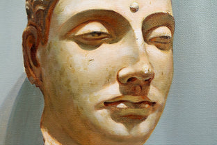 The Buddha Head Vase by Guigen Zha |   Closeup View of Artwork 