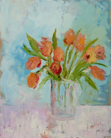 oil painting by Judy Mackey titled Mamma Mia Tulipani