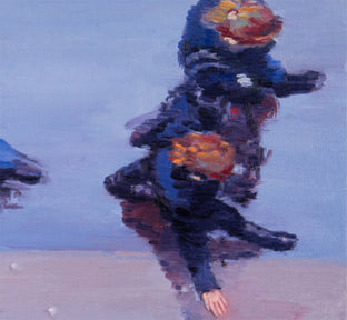 Students Walking on St. Germain in Paris by Warren Keating |  Side View of Artwork 