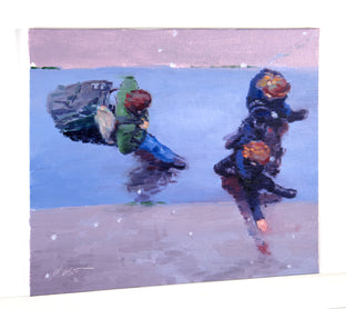 Students Walking on St. Germain in Paris by Warren Keating |   Closeup View of Artwork 